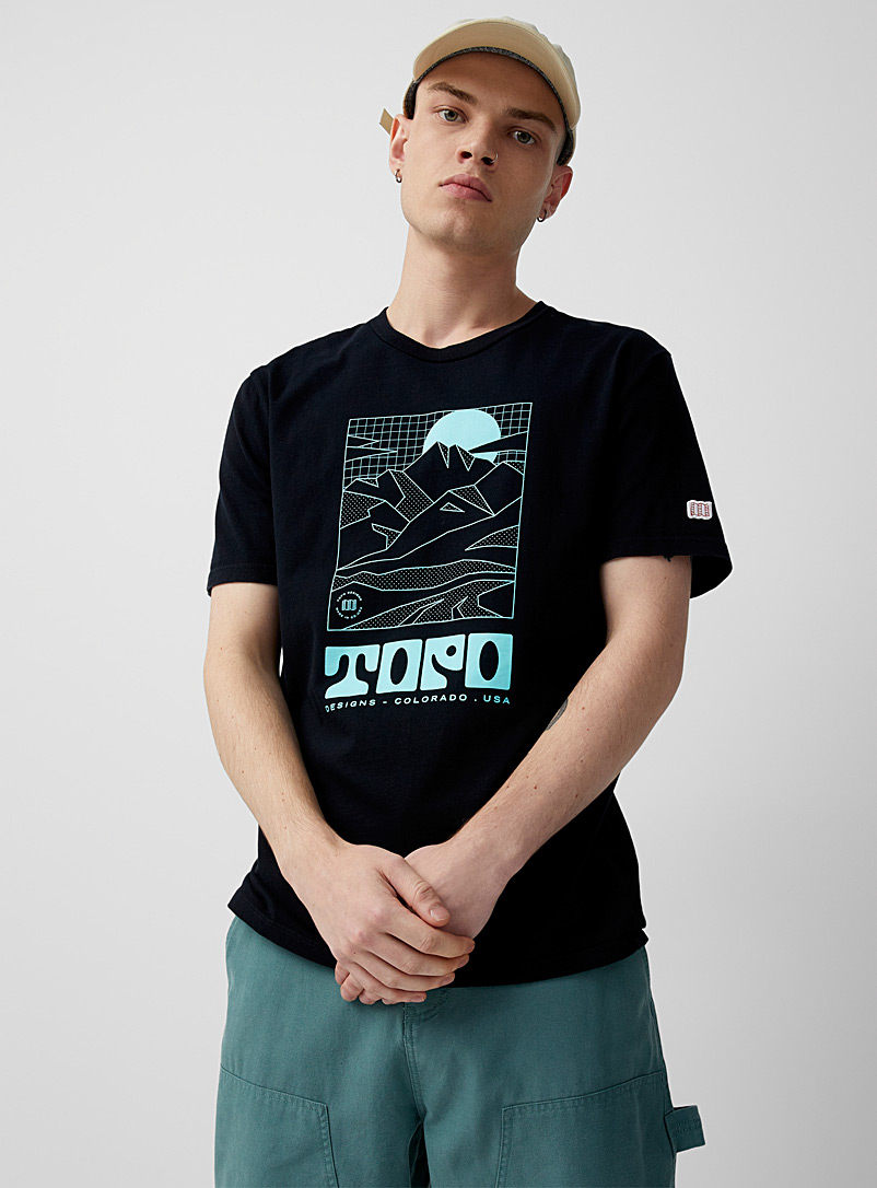 Topo Designs: Le t-shirt montagnes arcades Noir pour homme