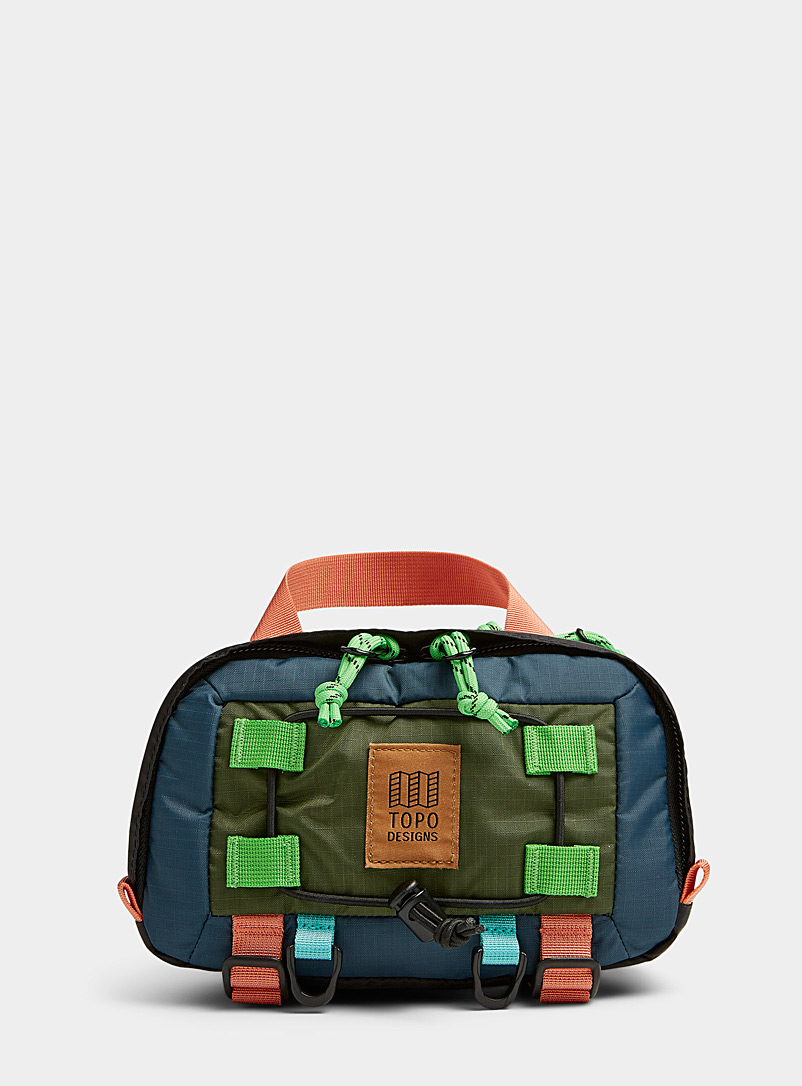 Topo Designs: Le sac banane Mountain Vert à motifs pour homme