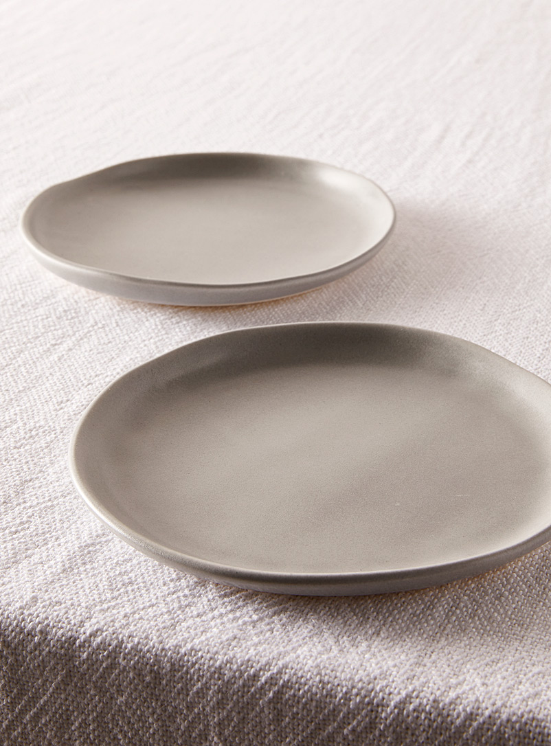 Atelier Make Grey Satiny porcelain salad plate Set of 2