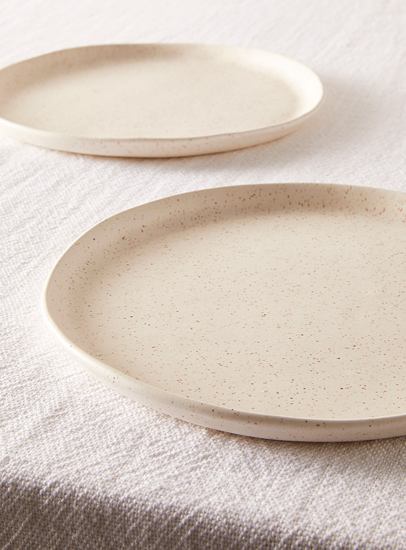 Atelier Make: Les assiettes porcelaine satinée Ensemble de 2 Blanc