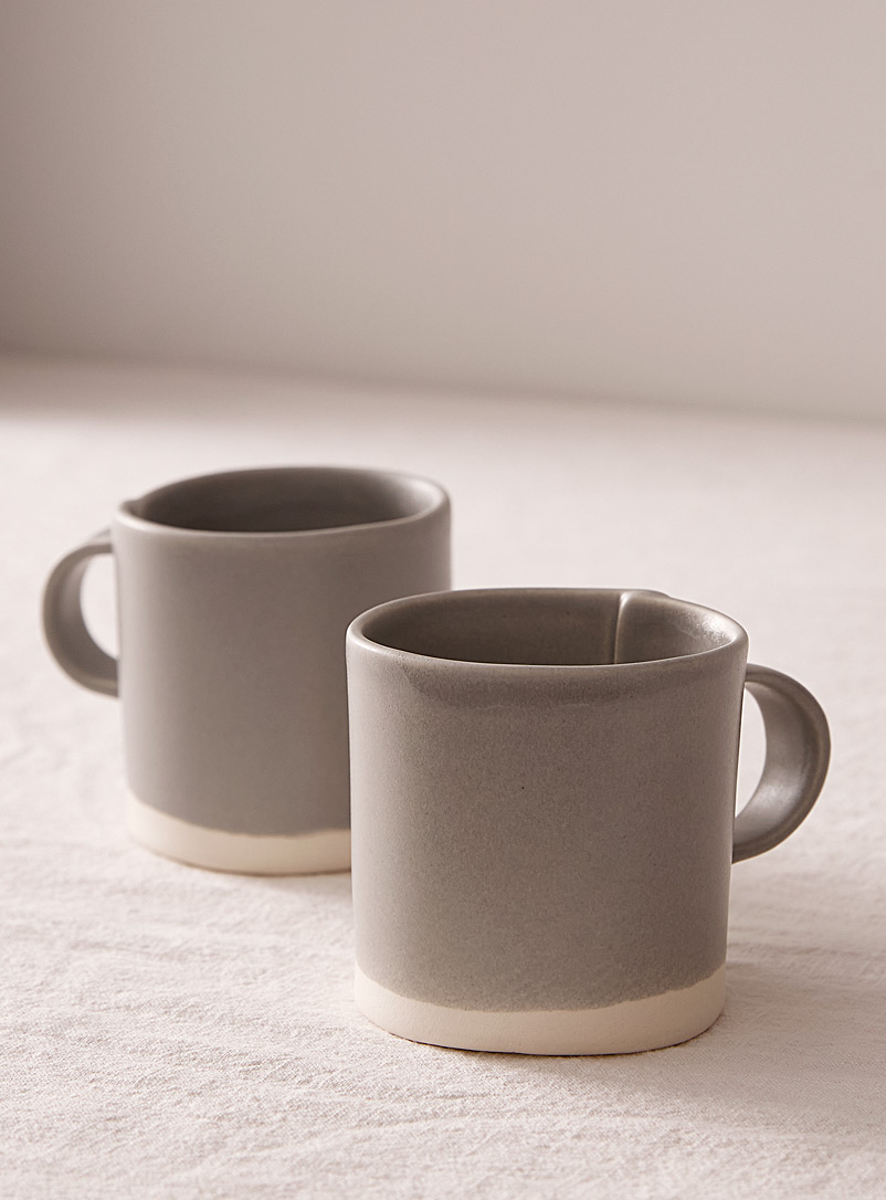 Atelier Make: Les tasses classiques en porcelaine Ensemble de 2 Gris