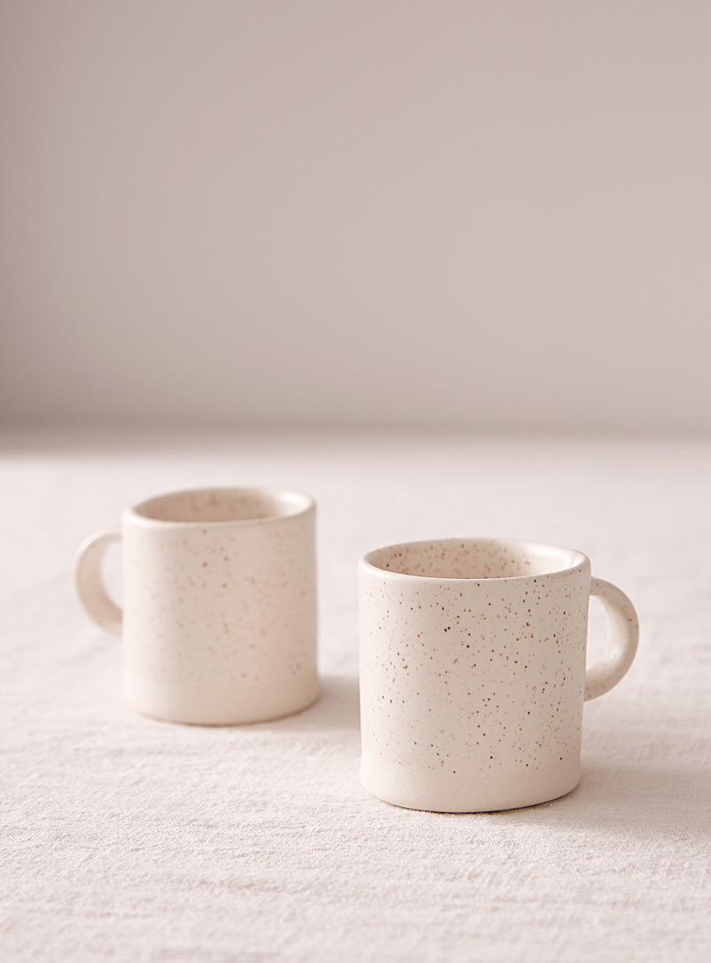 Atelier Make: Les tasses à espresso porcelaine satinée Ensemble de 2 Blanc