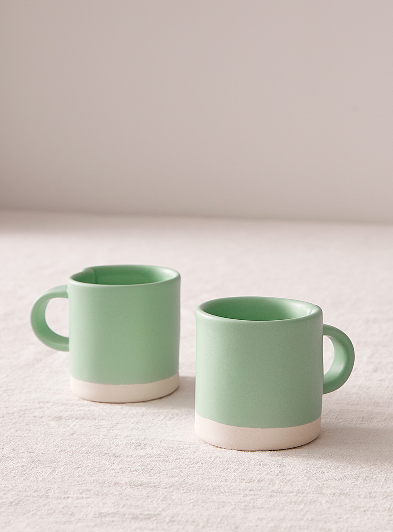 Atelier Make: Les tasses à espresso porcelaine satinée Ensemble de 2 Sarcelle-turquoise-aqua