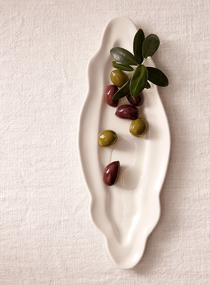 Atelier Make: L'assiette à olives rétro en porcelaine Blanc