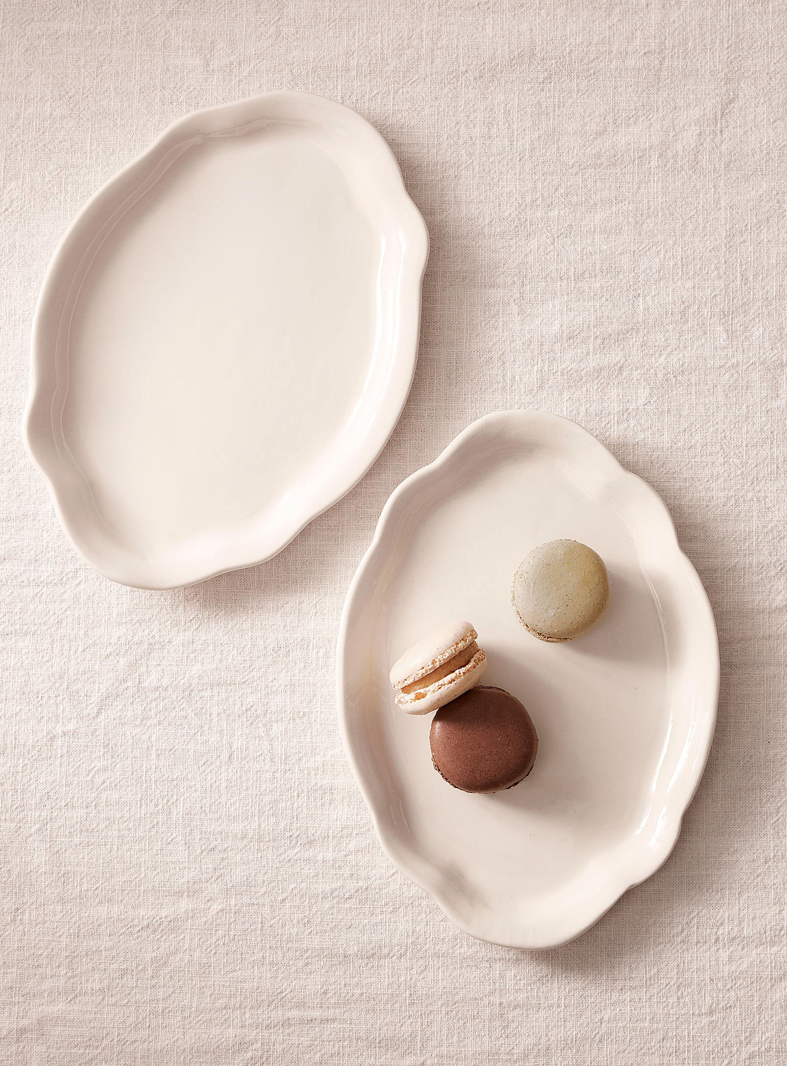 Atelier Make - Les assiettes à dessert rétro en porcelaine Ensemble de 2