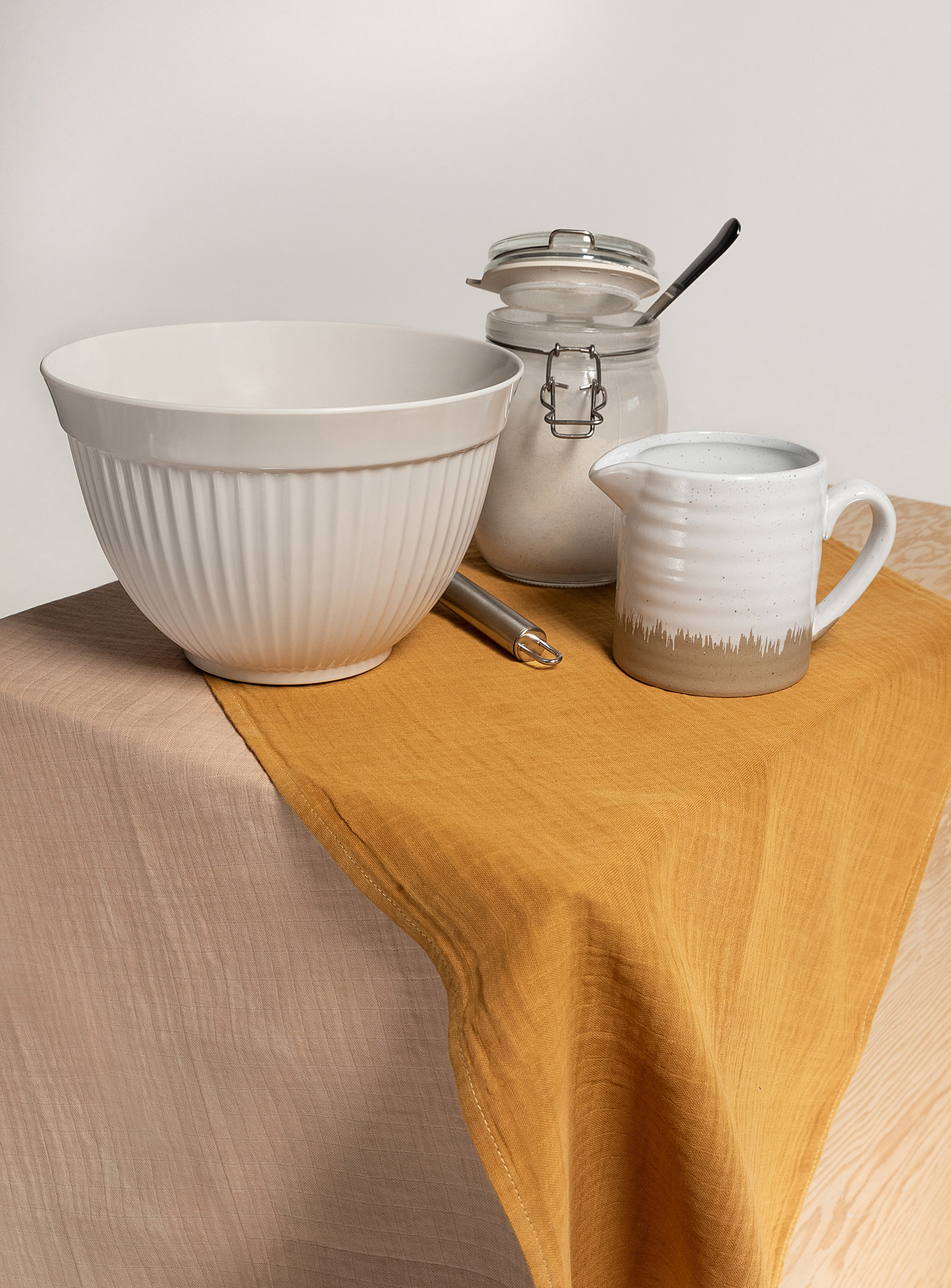 La Petite Leonne Plant-coloured Organic Cotton Tea Towels Set Of 2 In Gold