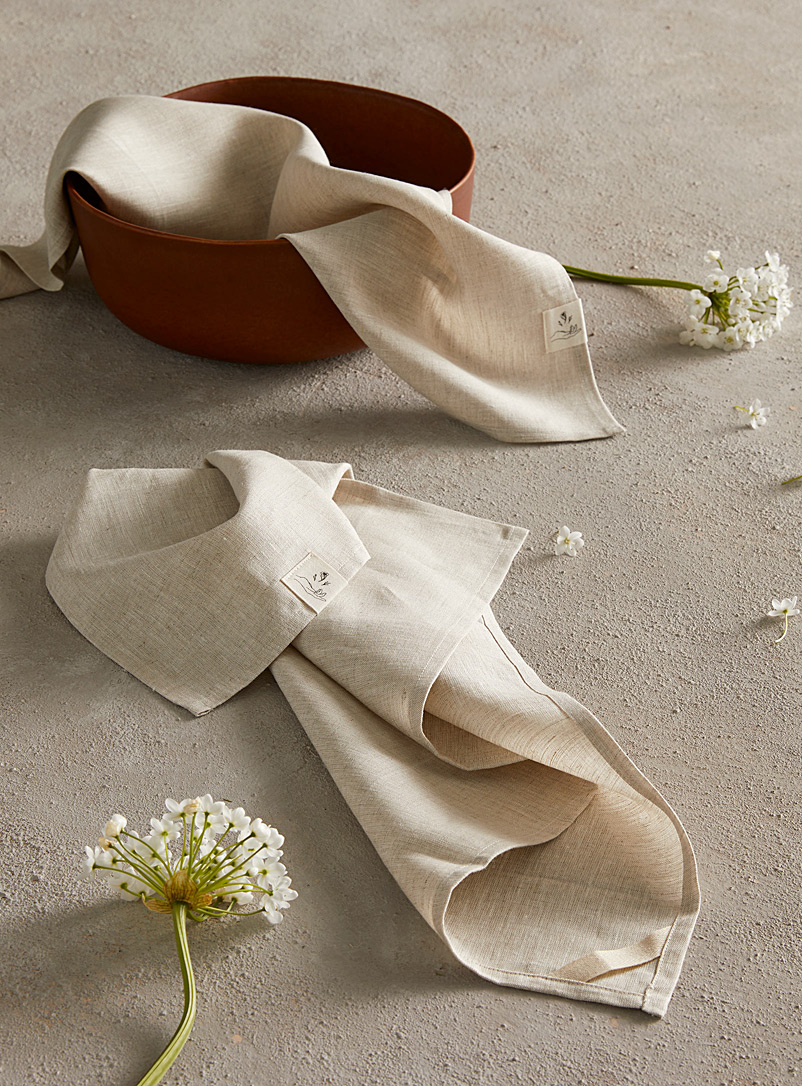 Confetti Mill Ecru/Linen Natural linen tea towels Set of 2