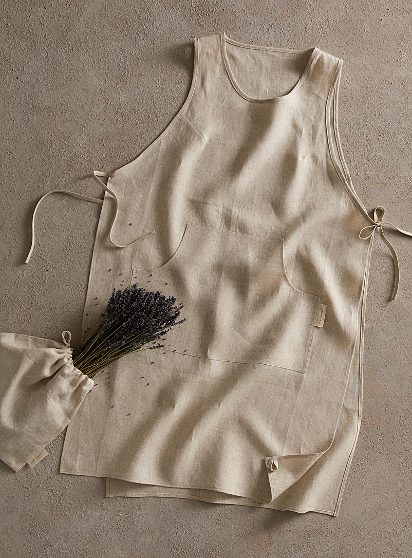 Confetti Mill Ecru/Linen Natural linen gardening apron