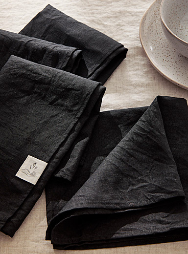 Confetti Mill: Les serviettes de table en lin naturel Ensemble de 4 Lavende