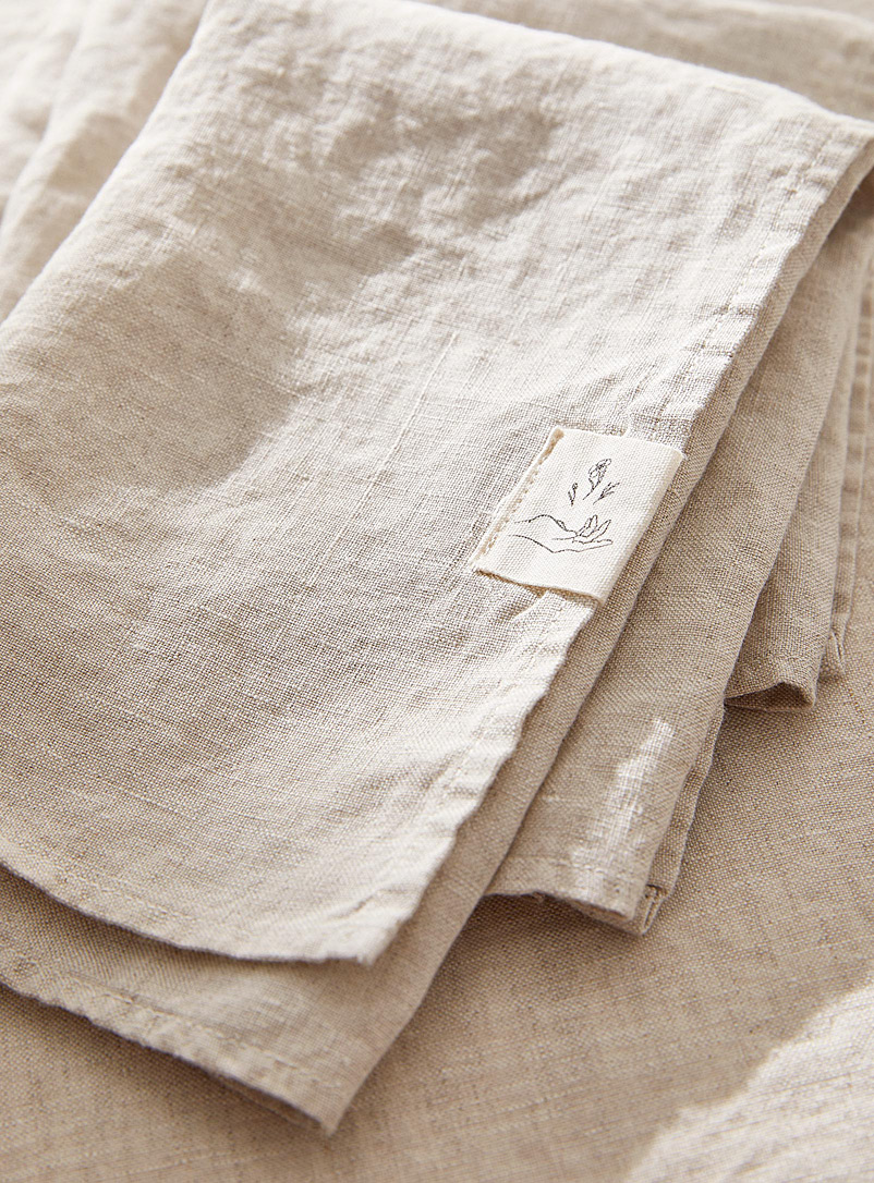 Confetti Mill: Les serviettes de table en lin naturel Ensemble de 4 Lavende