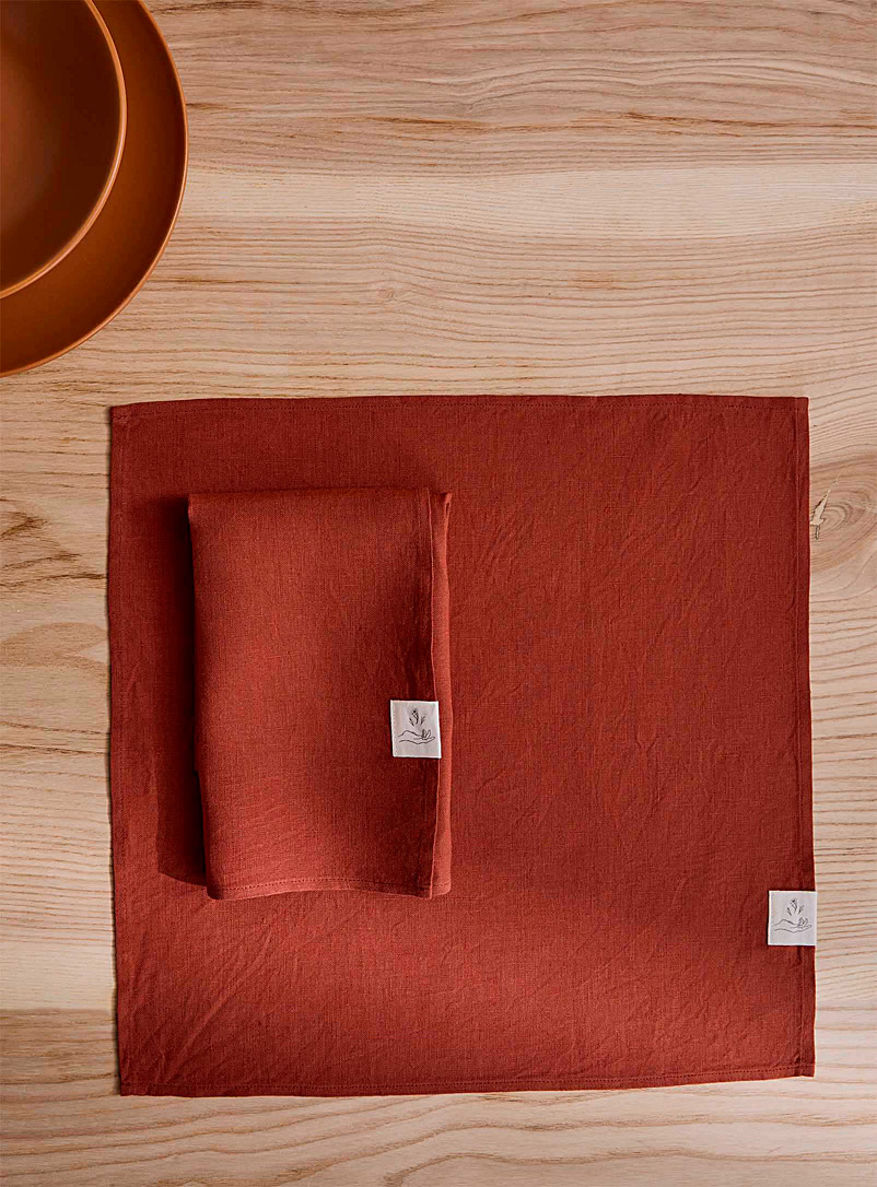 Confetti Mill: Les serviettes de table en lin naturel Ensemble de 4 Lavende