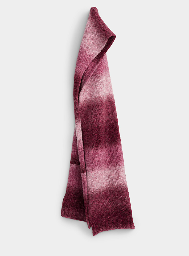 Simons Pink Faded stripe wool scarf for women