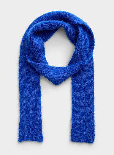 Solid narrow mohair scarf <b>Exclusive collection from Italy</b>
