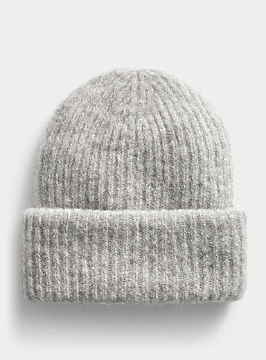 Wide-cuff mohair and alpaca tuque <b>Exclusive collection from Italy</b>