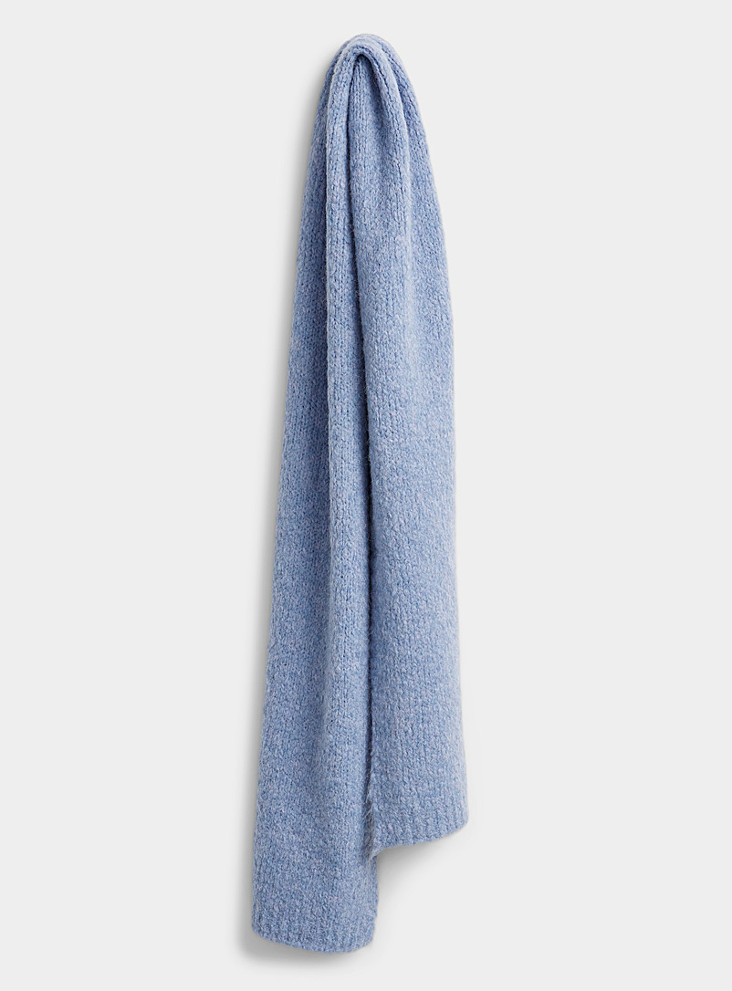 Simons: L'écharpe tricot bouclé laine mélangée Bleu pâle-bleu poudre pour femme