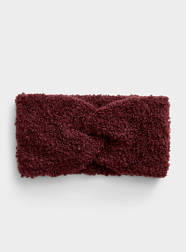 Boucl&eacute; texture twisted headband