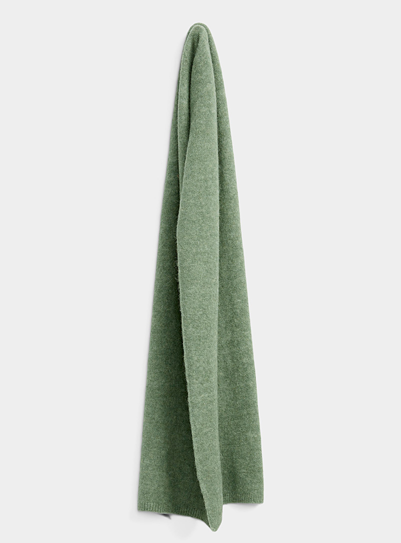 Simons Lime Green Solid alpaca-wool scarf for women