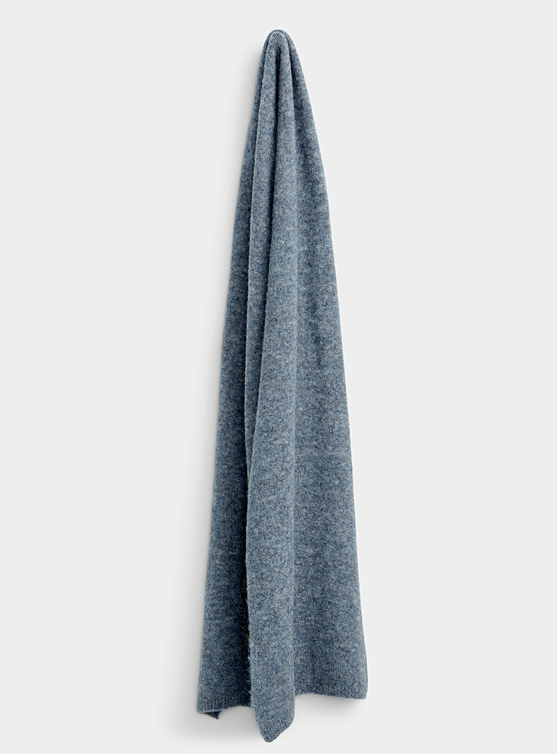 Simons Dark Blue Solid alpaca-wool scarf for women