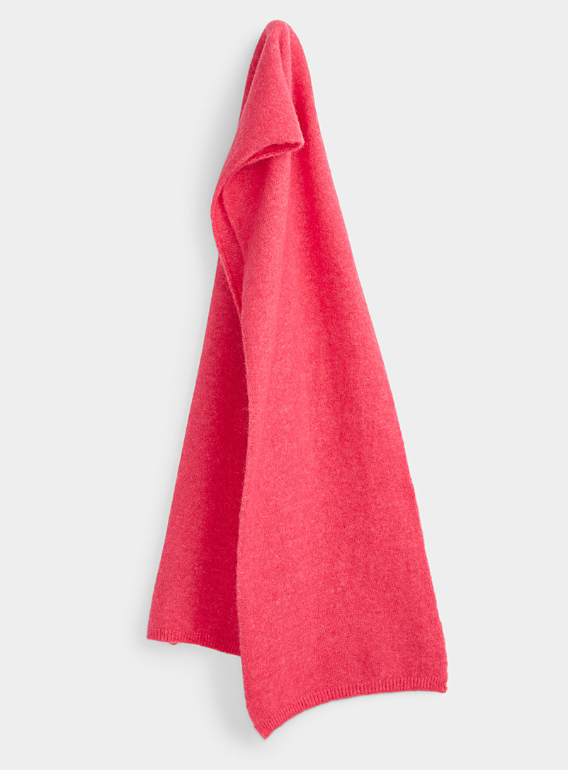 Simons Medium Pink Solid alpaca-wool scarf for women