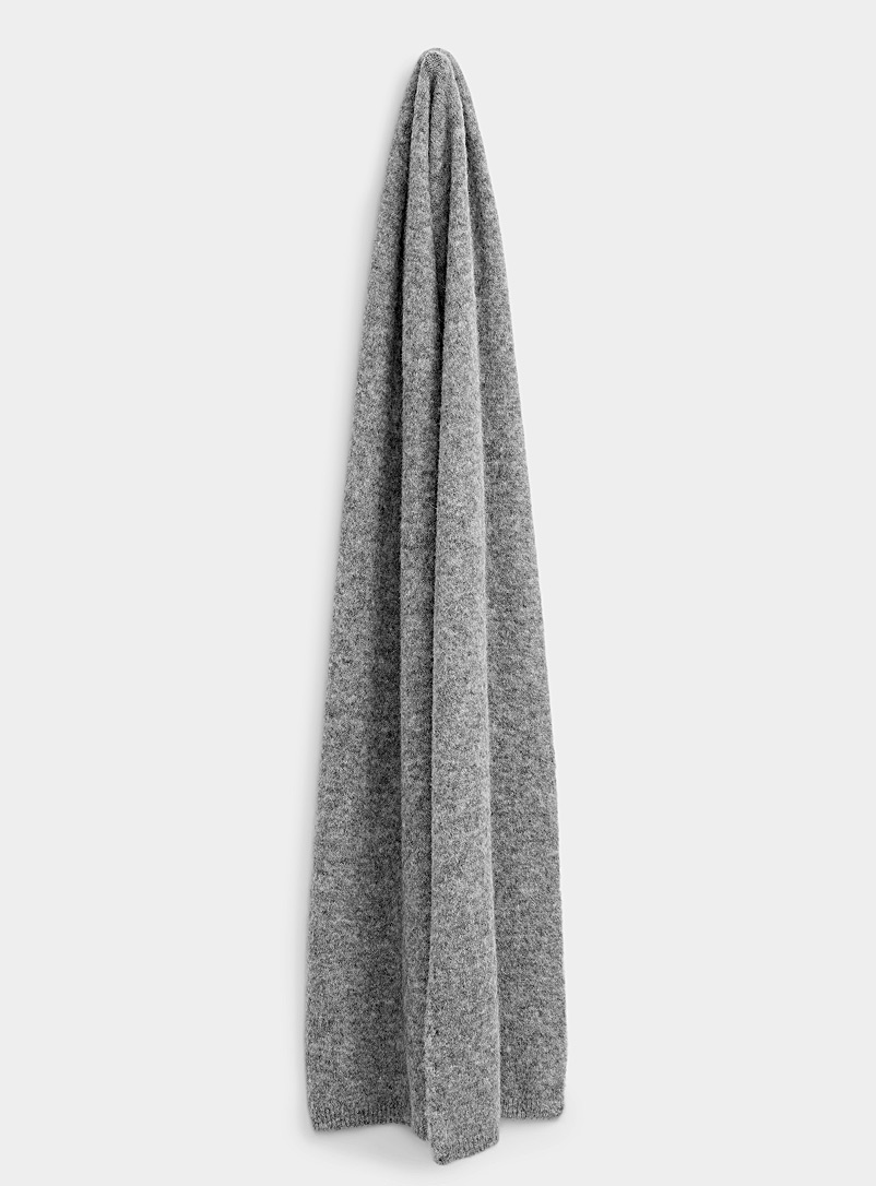 Simons Silver Solid alpaca-wool scarf for women