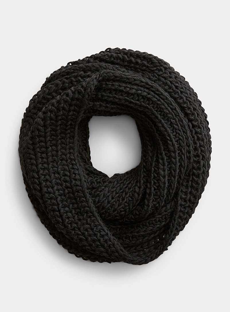 Simons: Le foulard éternité mailles amples Noir pour femme