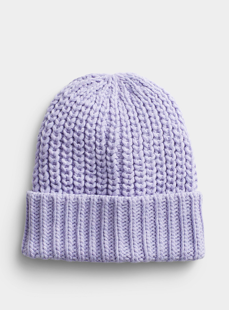 Simons Lilacs Solid chunky-knit tuque for women