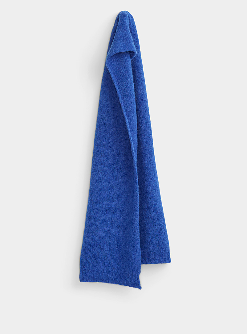 Simons Sapphire Blue Solid alpaca-wool scarf for women