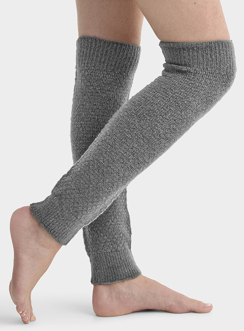 Wool-blend popcorn-knit legwarmers Exclusive collection from Italy