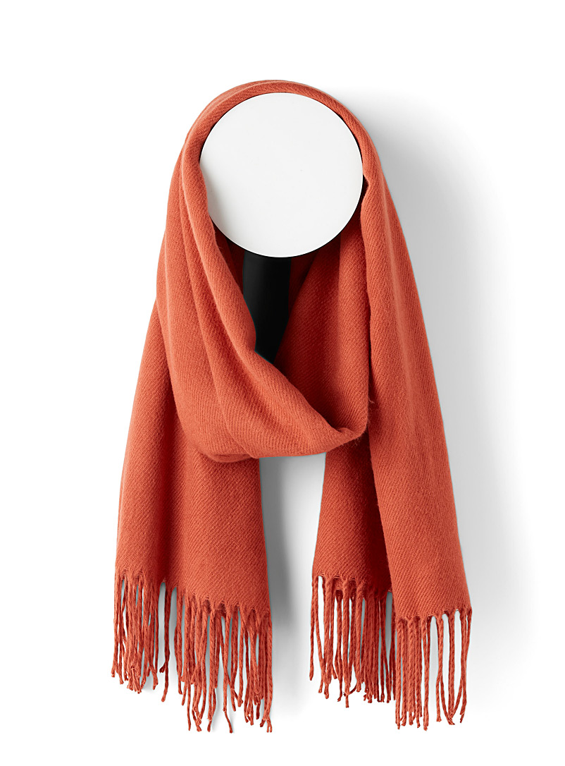 Simons Coral Fringed solid scarf for women