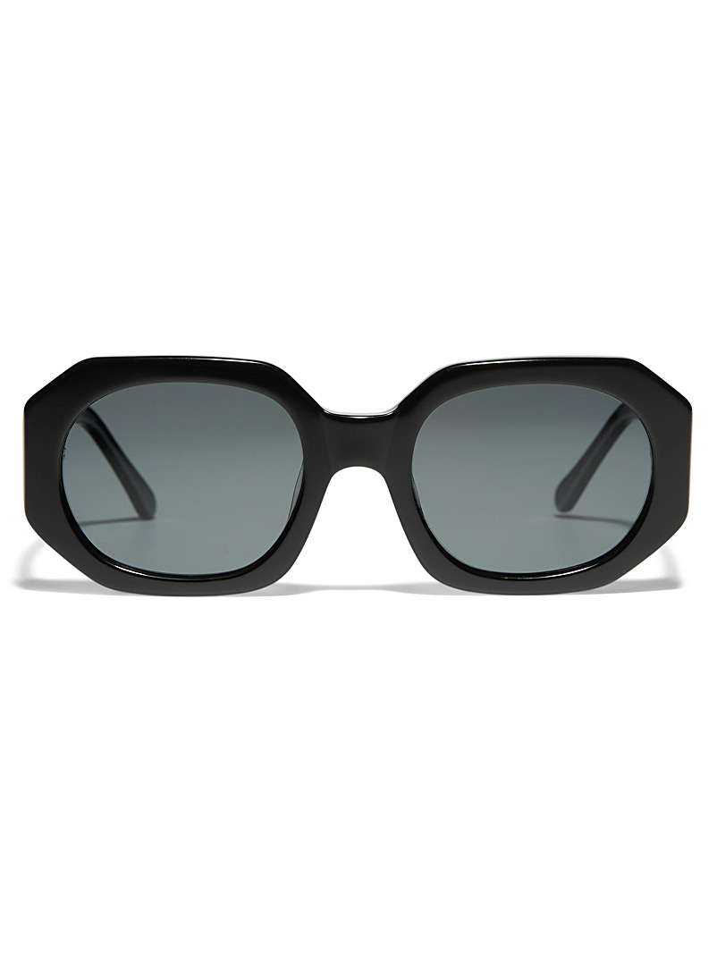 Mize: Les lunettes de soleil géométrie moderne Noir pour femme
