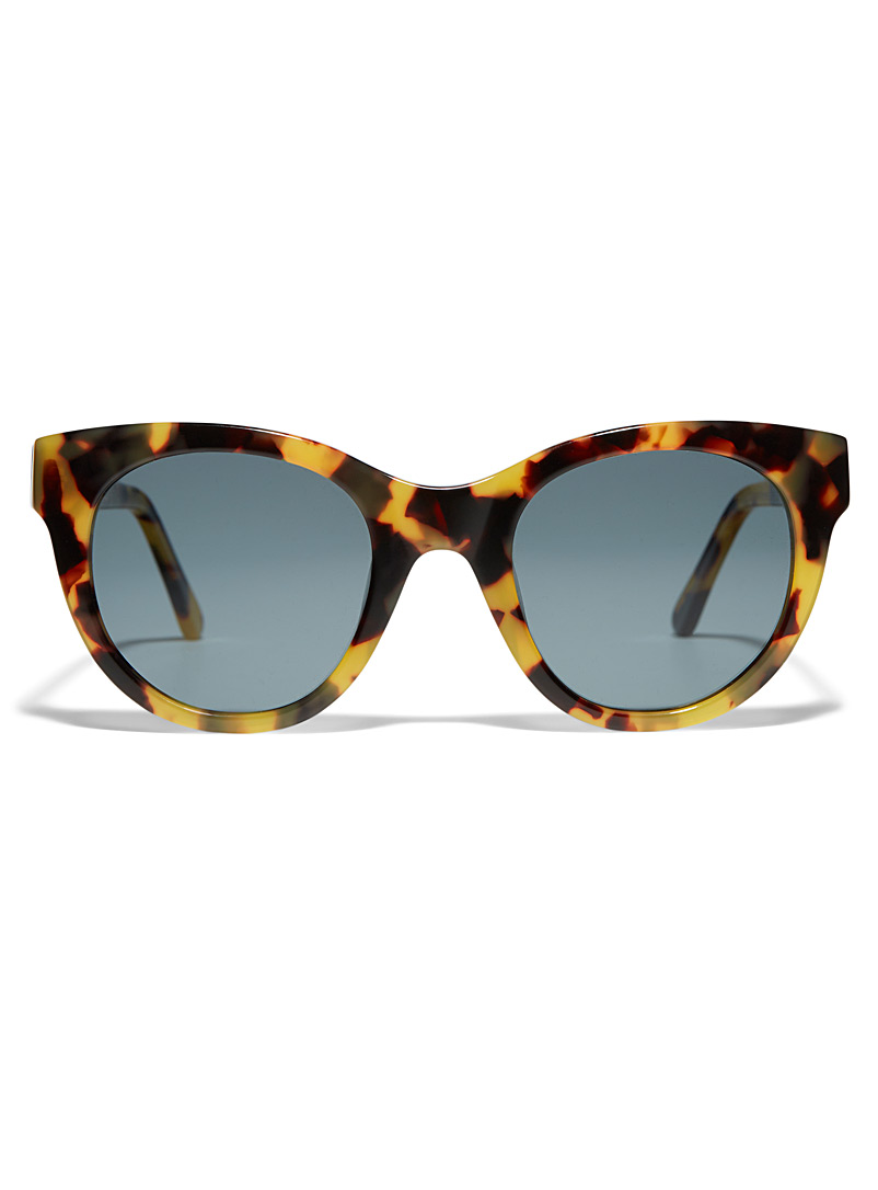 Mize: Les lunettes de soleil œil de chat arrondies Brun pâle-taupe pour femme