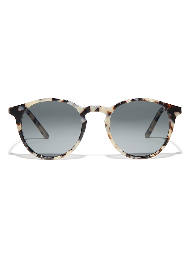 Mize: Les lunettes de soleil rondes P01 Noir à motifs pour femme