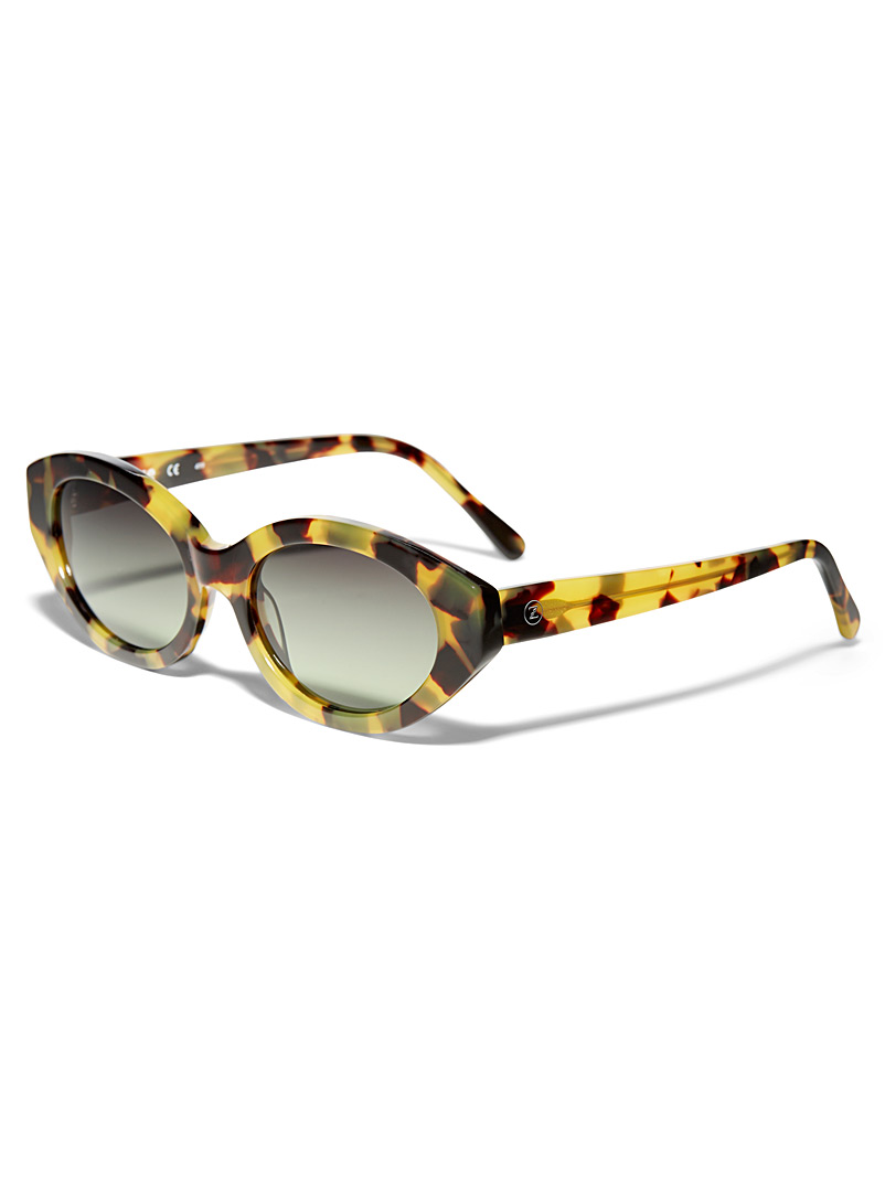 Mize: Les lunettes de soleil ovales H9 Brun pâle-taupe pour femme