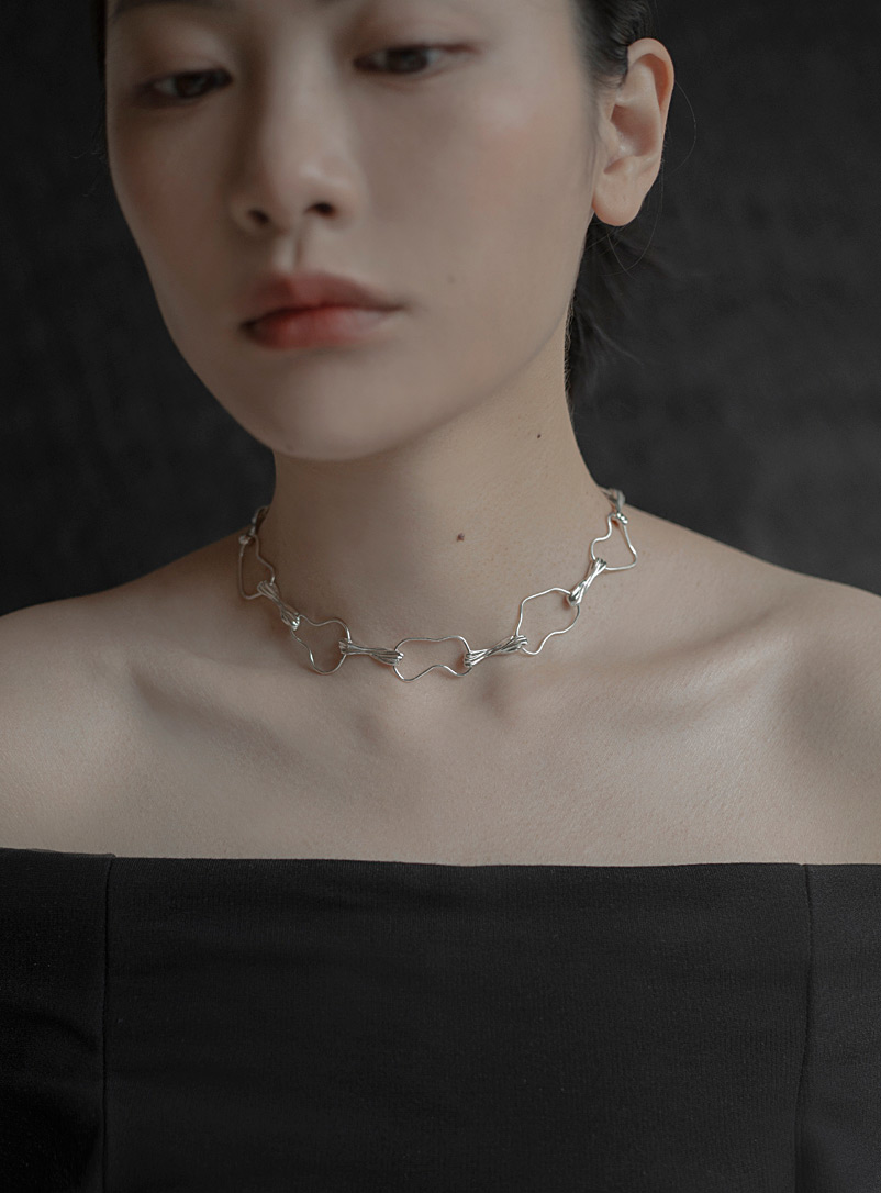Kotoba Jewellery Silver Twists to Shapes necklace