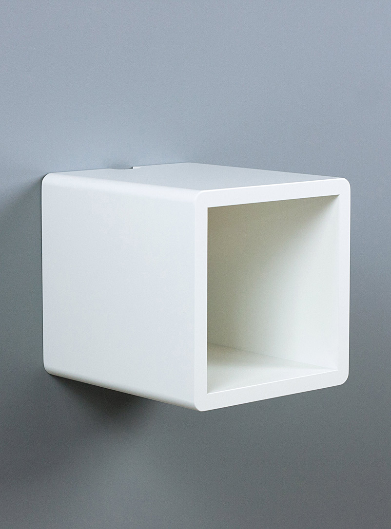 Spark Shell Craft White Cubby floating nightstand