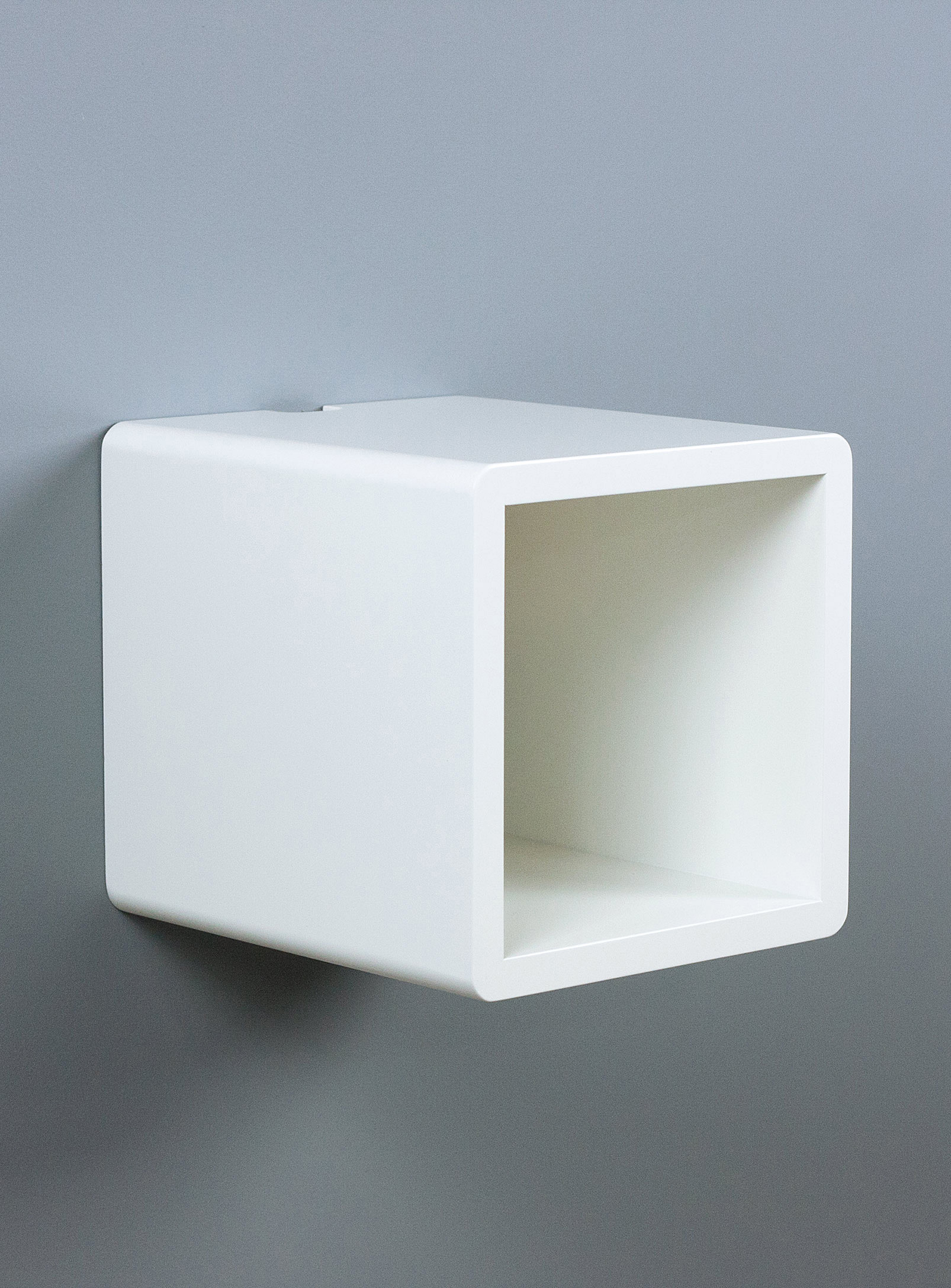 Spark Shell Craft Cubby Floating Nightstand In White