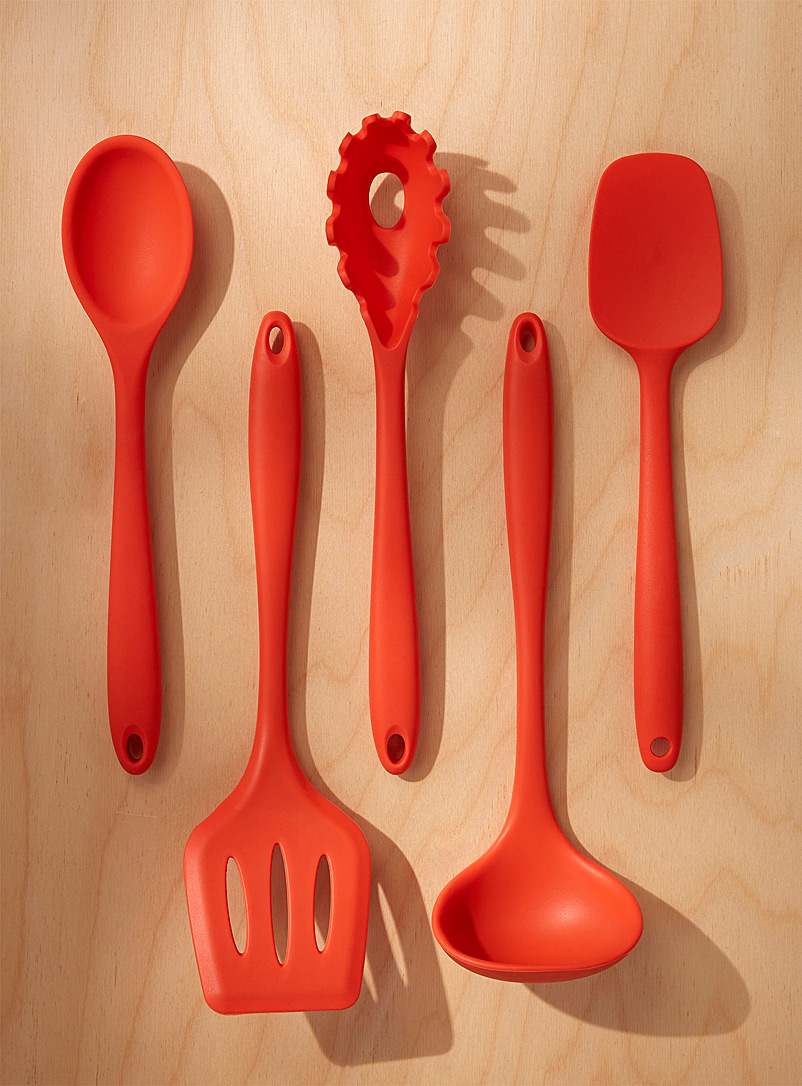 Simons Maison Orange Saturated-colour silicone kitchen utensils Five-piece set