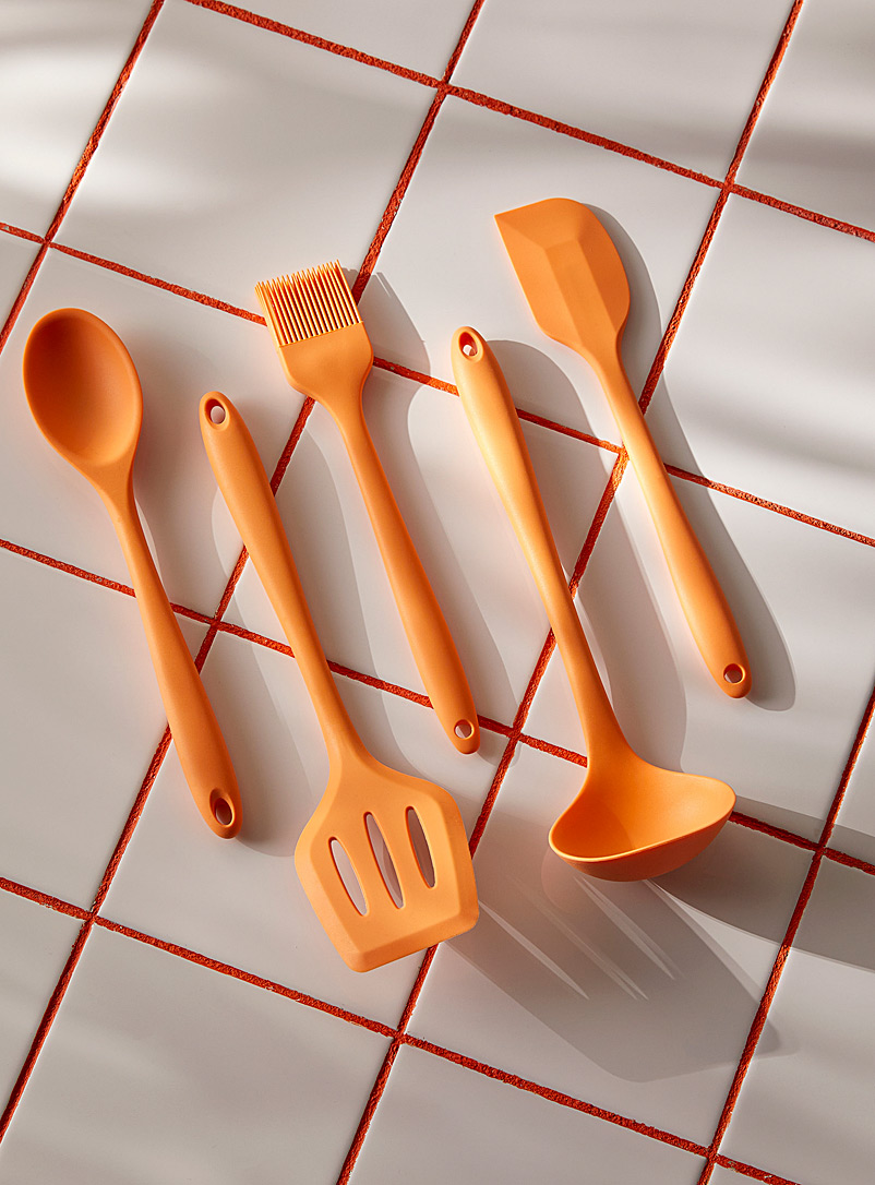 Simons Maison: Les ustensiles de cuisine en silicone Ensemble 5 pièces Orange