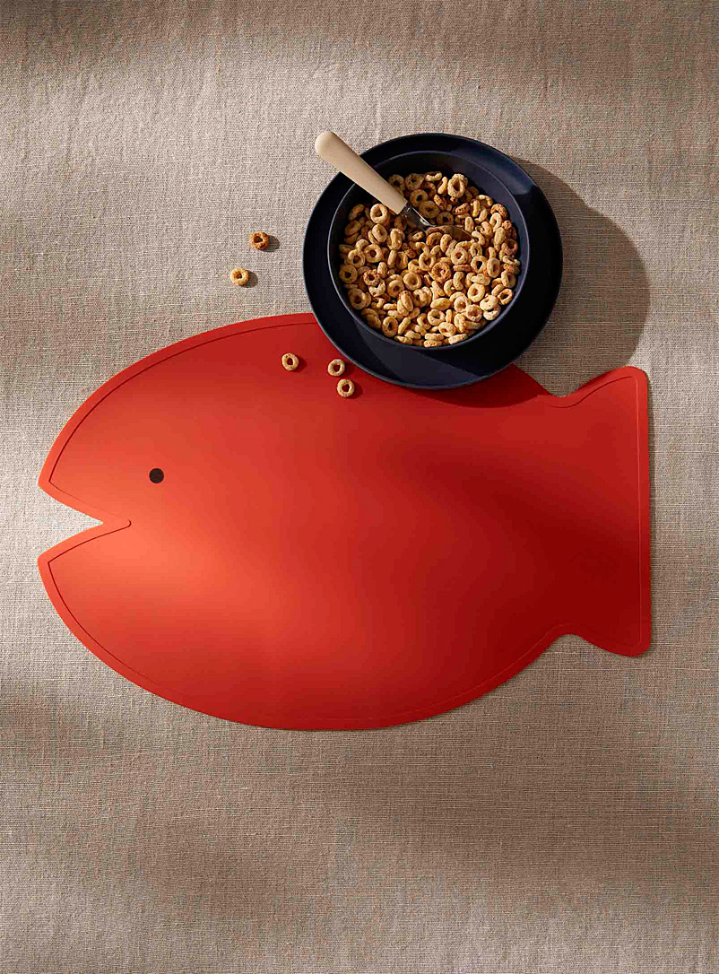 Simons Maison: Le napperon en silicone poisson rouge Rouge