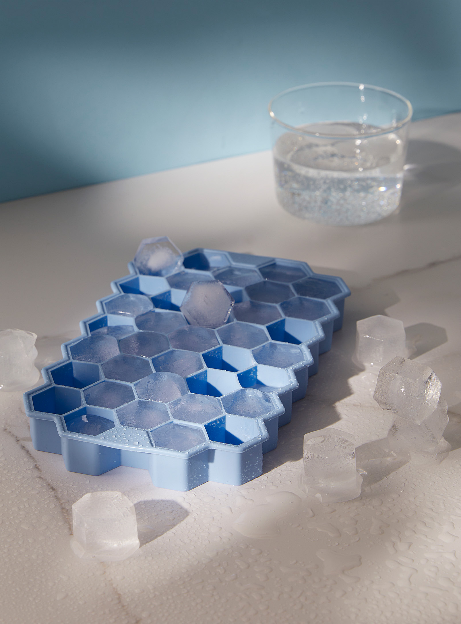 Simons Maison Silicone Hexagonal Ice Cube Mould In Blue