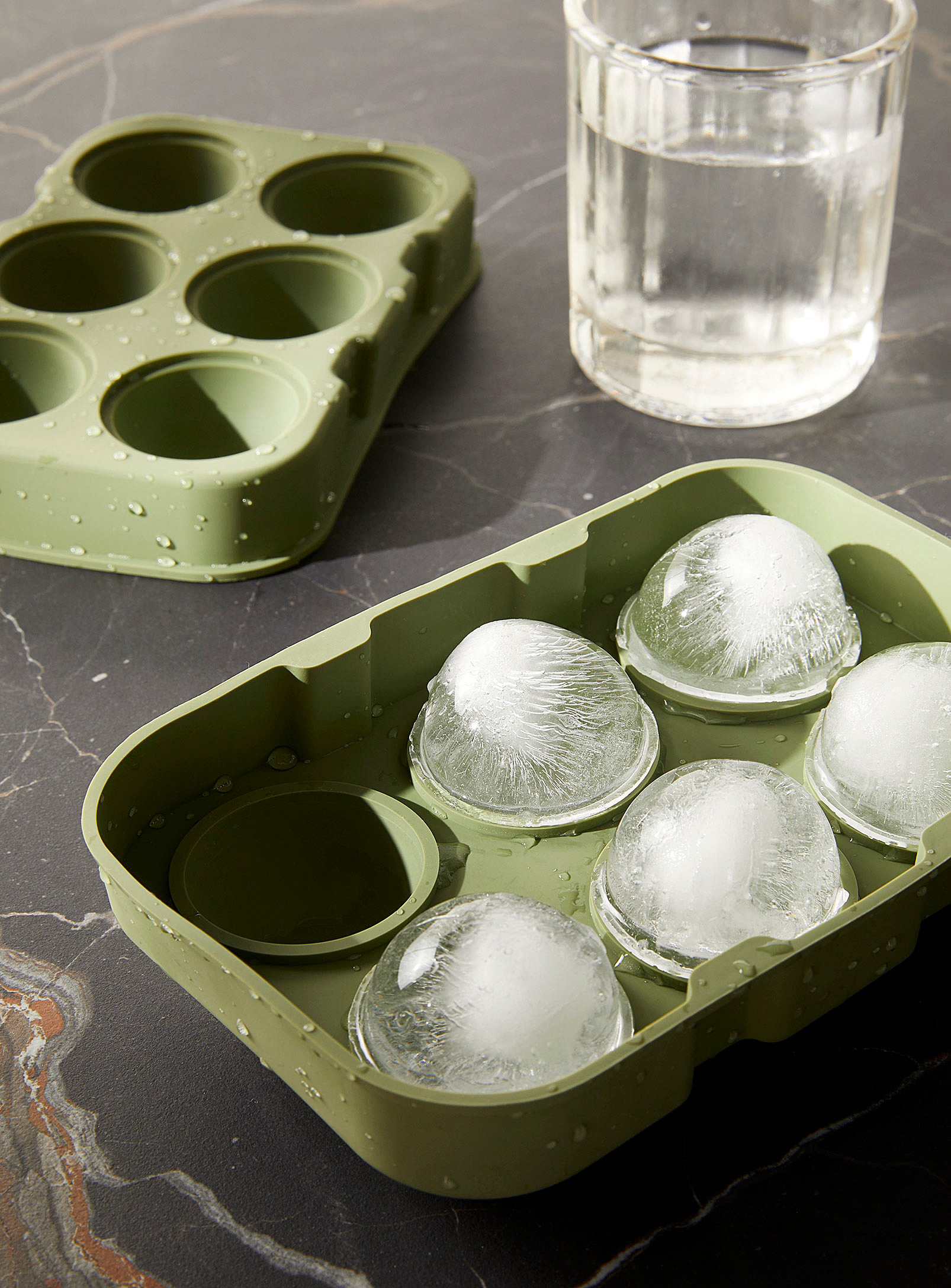 Simons Maison Yellow Silicone Round Ice Cube Mould In Bottle Green