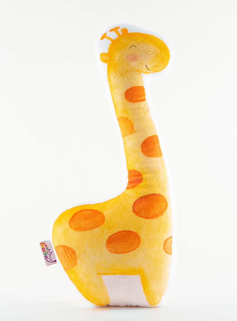 Petit Loulou: Le coussin Millie la girafe 36 x 20 cm Jaune moyen