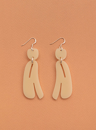 Warren Steven Scott: Les boucles d'oreilles ovo&iuml;des coup&eacute;es allong&eacute;es - Mini Lilas