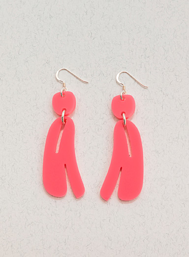 Warren Steven Scott: Les boucles d'oreilles ovo&iuml;des coup&eacute;es allong&eacute;es - Mini Lilas