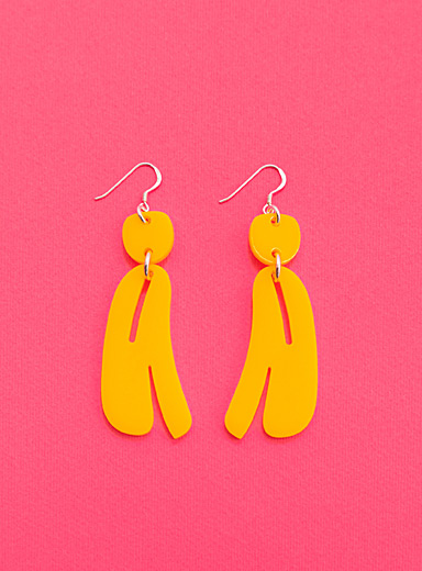 Warren Steven Scott: Les boucles d'oreilles ovo&iuml;des coup&eacute;es allong&eacute;es - Mini Lilas