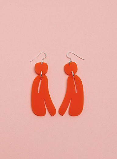 Warren Steven Scott: Les boucles d'oreilles ovo&iuml;des coup&eacute;es allong&eacute;es - Mini Lilas