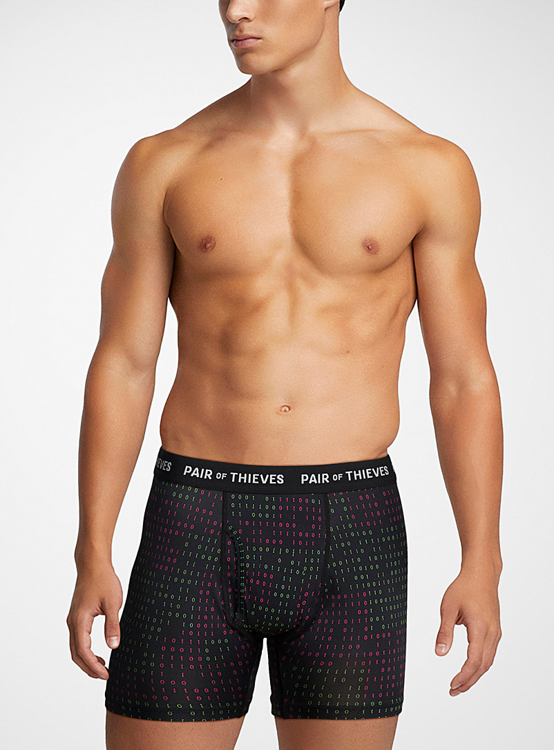 Pair of Thieves Black Micro-dotwork patterned boxer brief for men