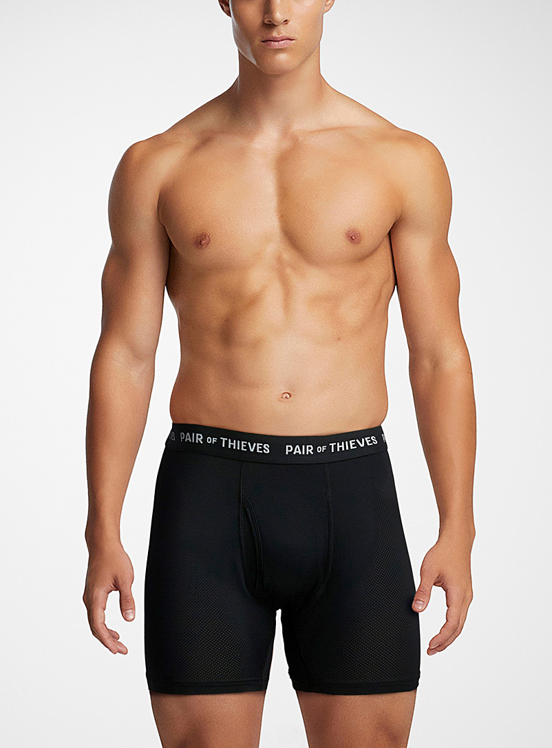Micro-perforated solid boxer brief