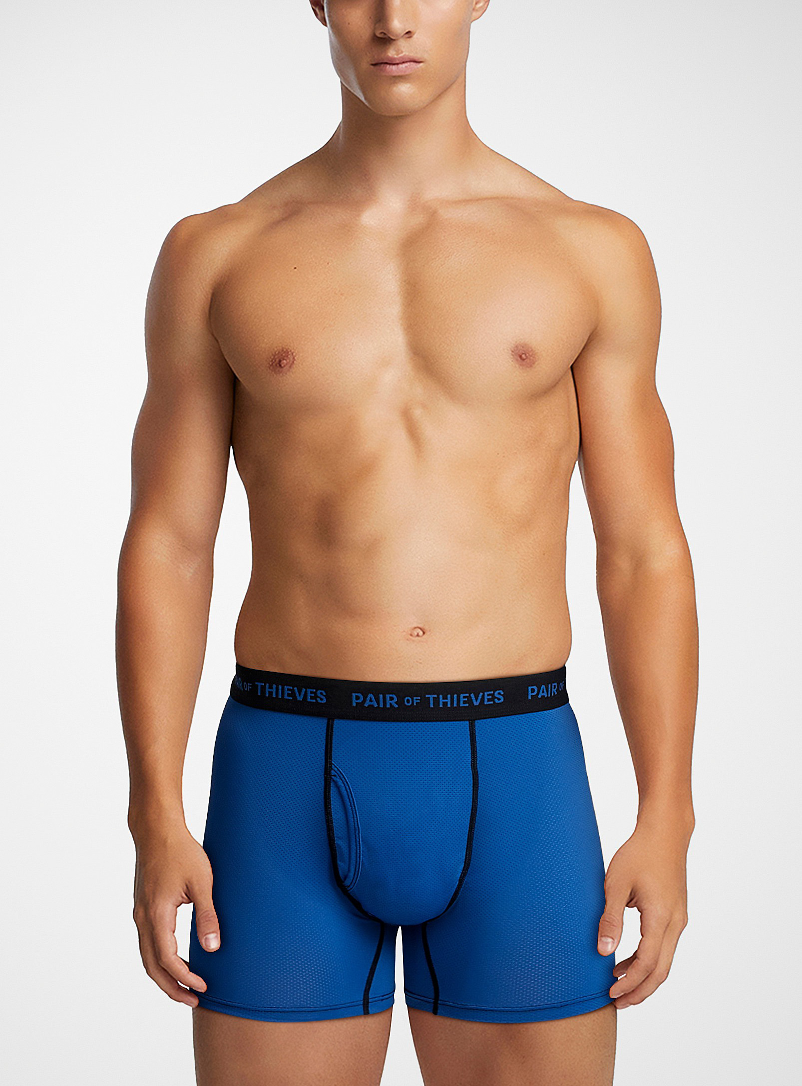 Pair Of Thieves Micro-perforated Solid Boxer Brief In Blue