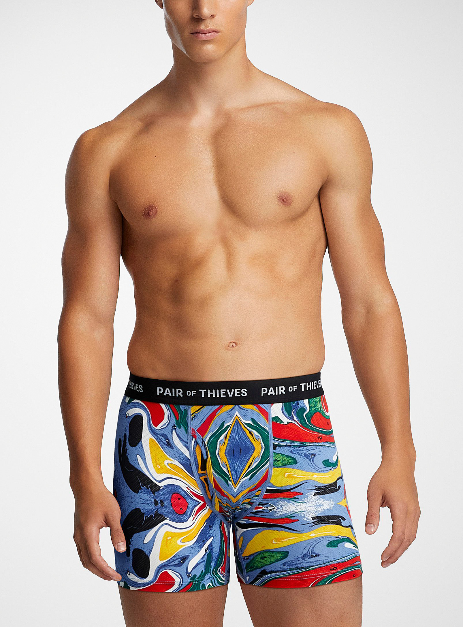 Pair Of Thieves Micro-perforated Patterned Boxer Brief In Marine Blue